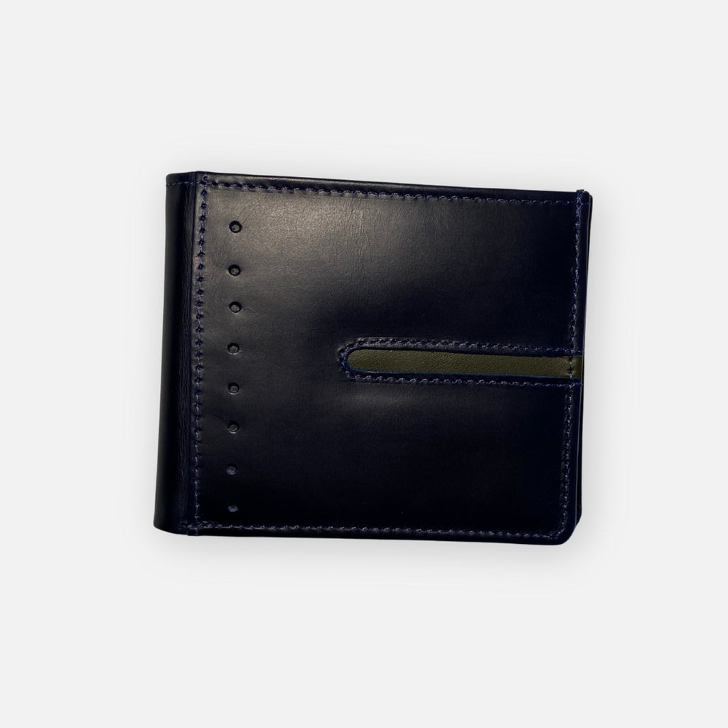 Billetera de Cuero para Hombre – Azul con Verde – Nahué