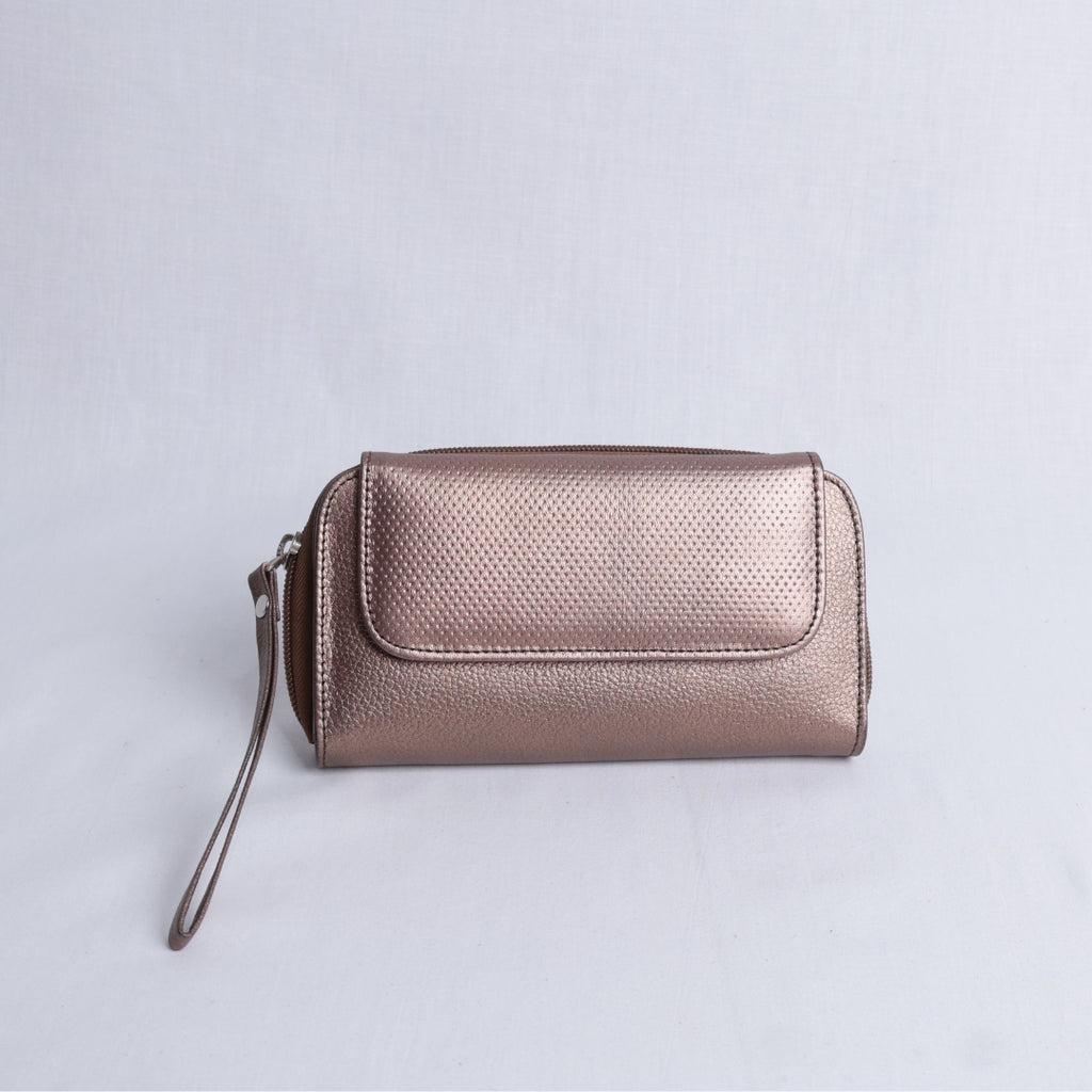 Billetera Cartera Cuero Chocolate perlado – Nahué (Essentials)