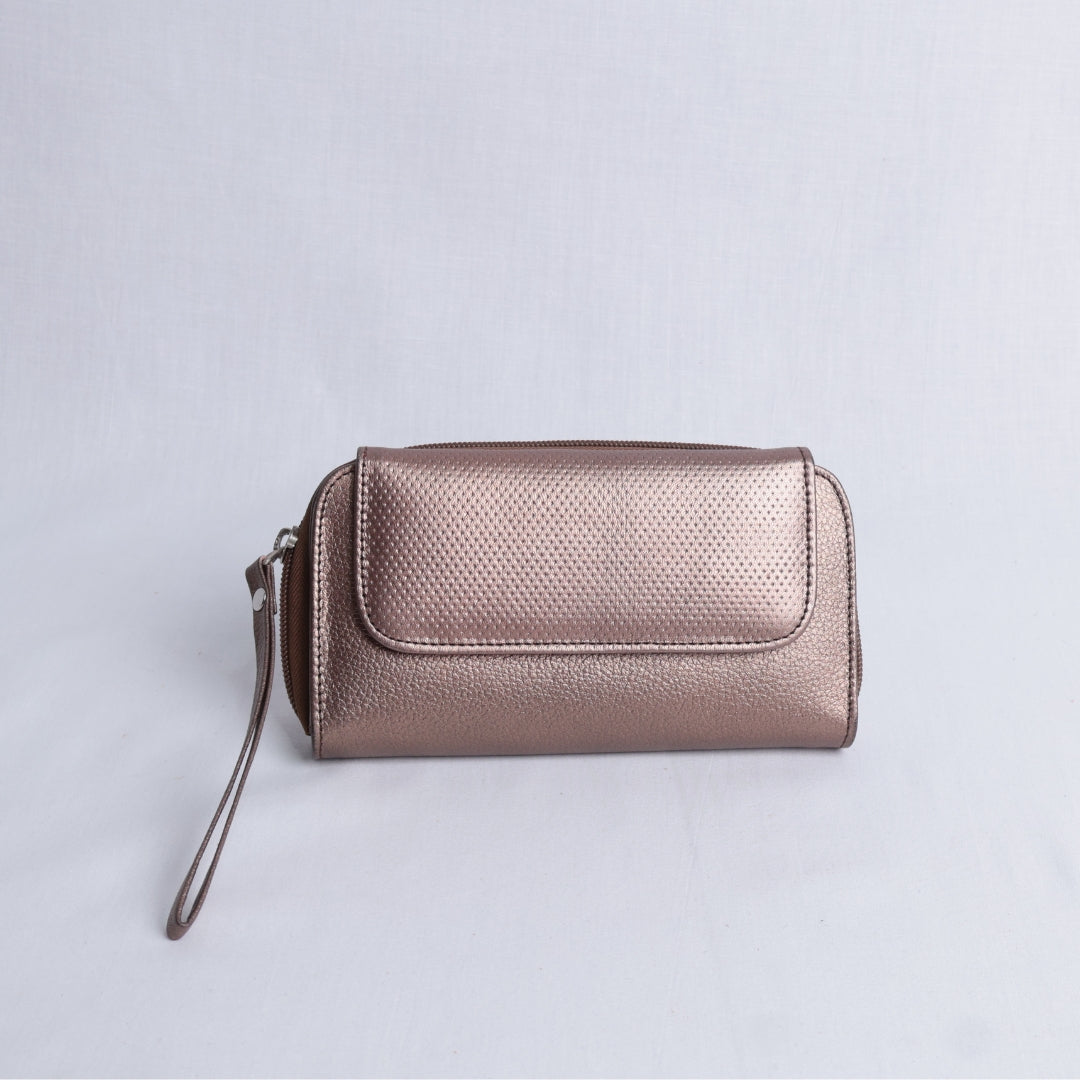 Billetera Cartera Cuero Chocolate perlado – Nahué (Essentials)