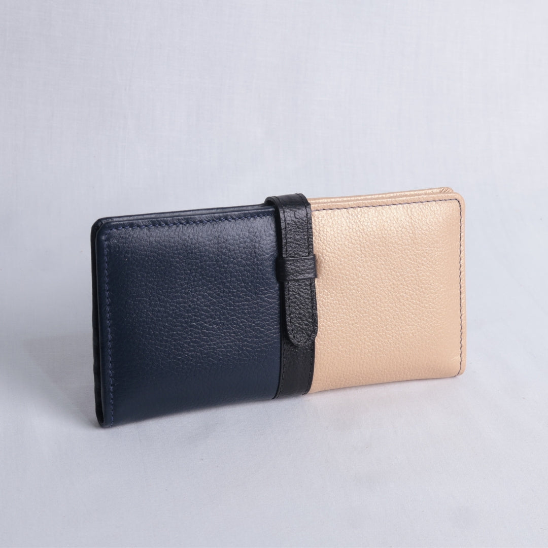 Billetera Dual Minimal Navy-Gold – Nahué