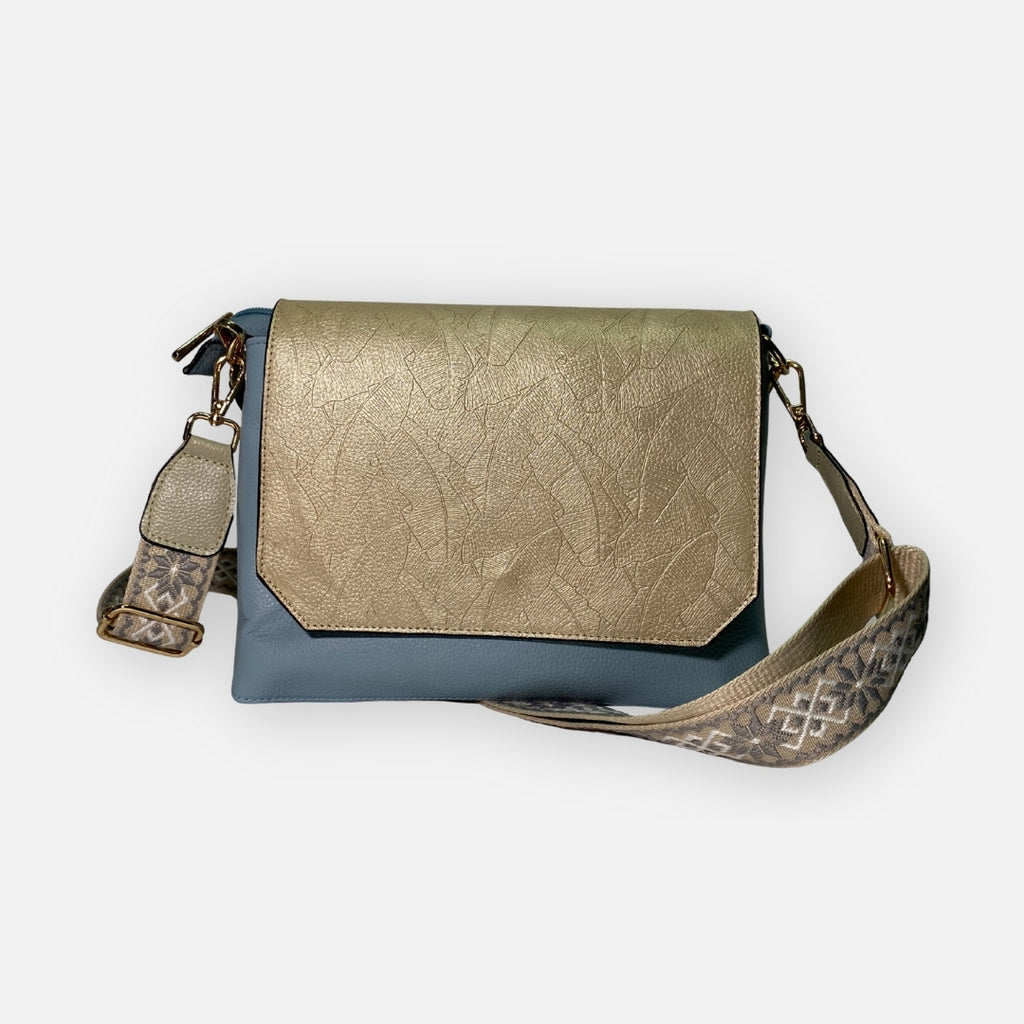 Bolso Crossbody Solapa Champagne – Nahué Essentials