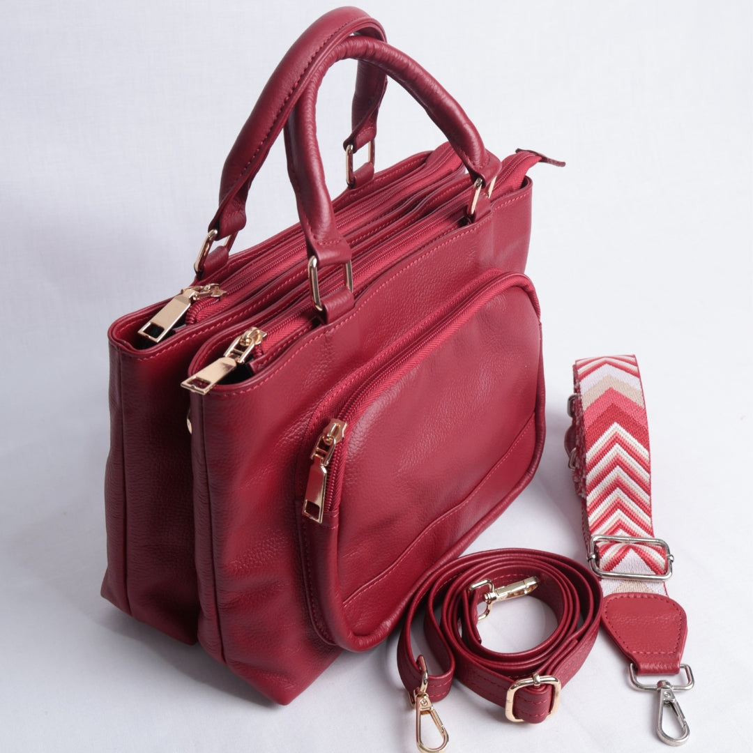 Bolso Ejecutivo Doble Compartimento – Rojo – Nahué