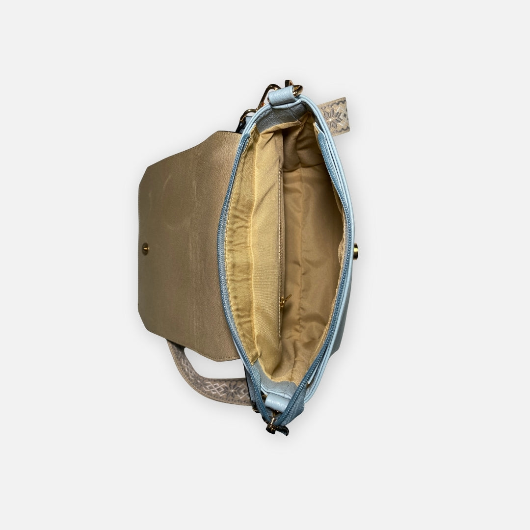 Bolso Crossbody Solapa Champagne – Nahué Essentials