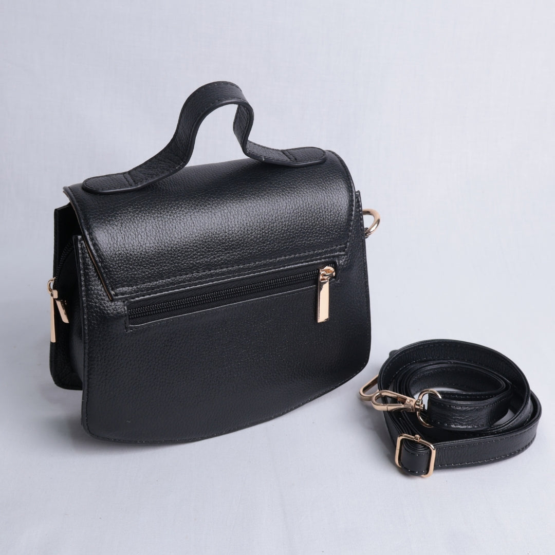 Bolso Pequeño Solapa Negra – Nahué Essentials