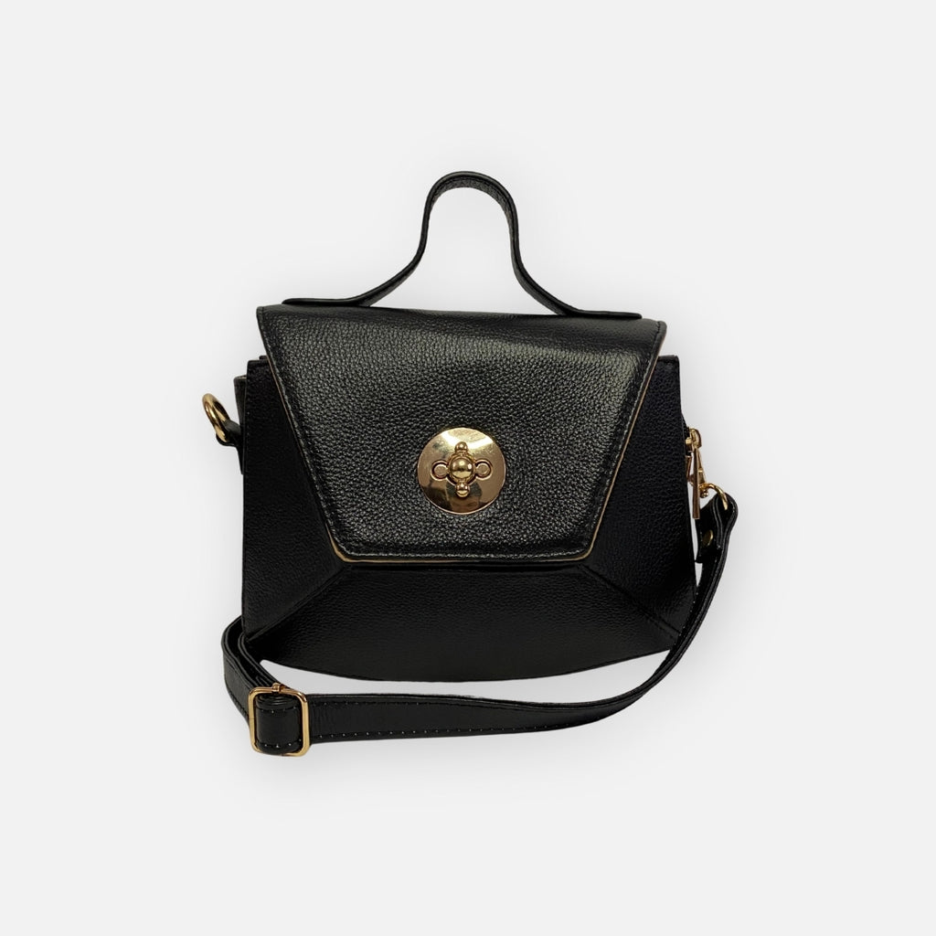 Bolso Pequeño Solapa Negra – Nahué Essentials