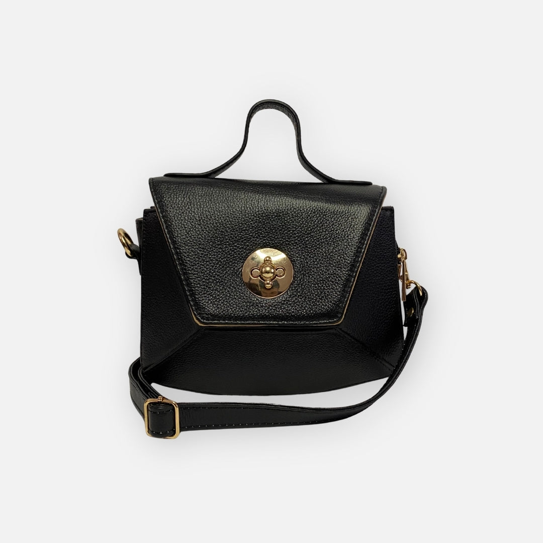 Bolso Pequeño Solapa Negra – Nahué Essentials