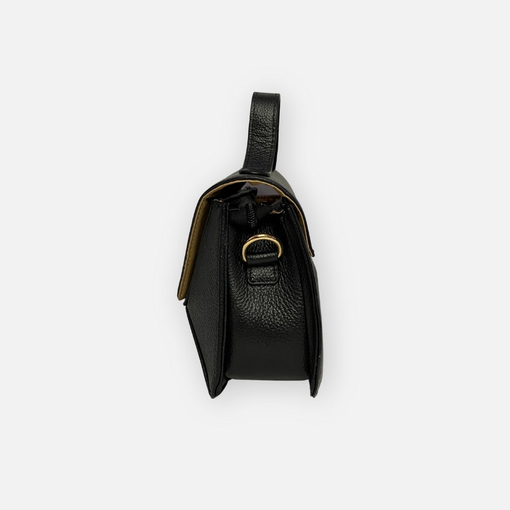 Bolso Pequeño Solapa Negra – Nahué Essentials