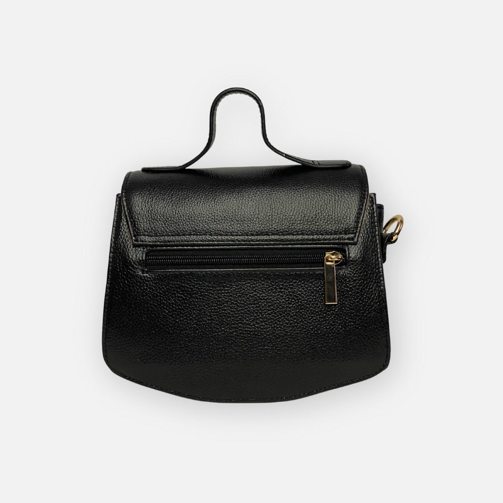 Bolso Pequeño Solapa Negra – Nahué Essentials