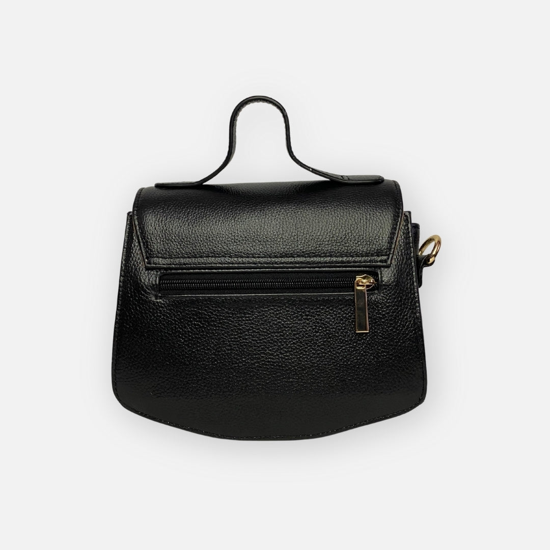Bolso Pequeño Solapa Negra – Nahué Essentials
