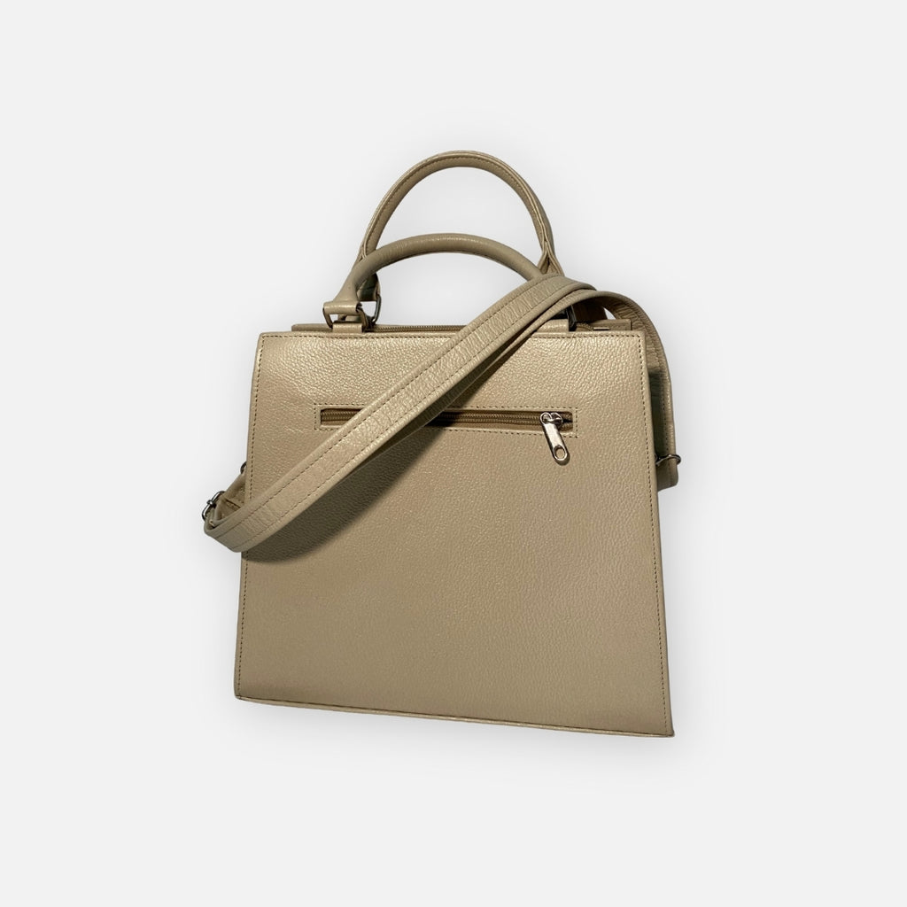 Bolso Geométrico Beige & Vino – Nahué Atelier