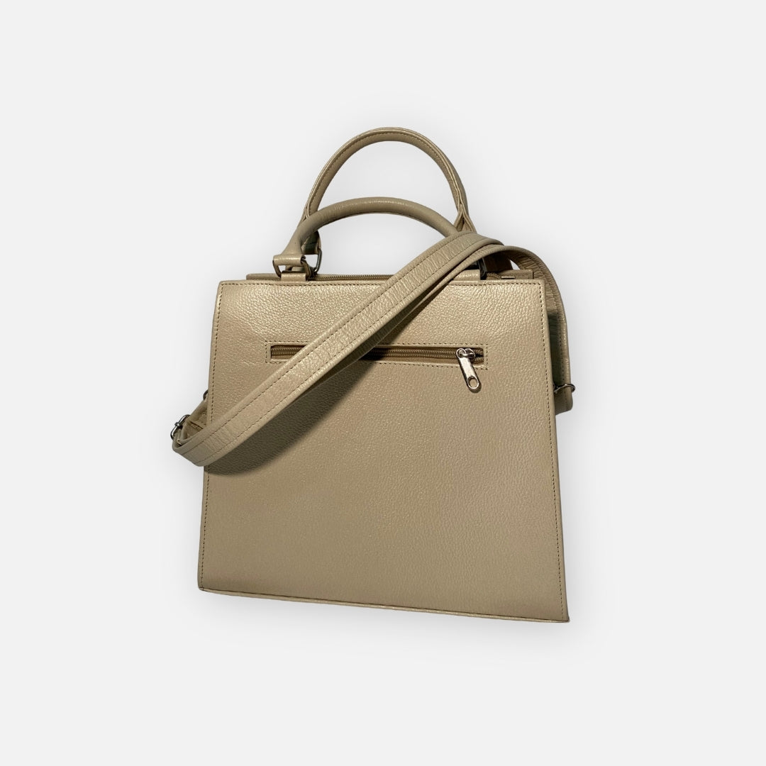 Bolso Geométrico Beige & Vino – Nahué Atelier