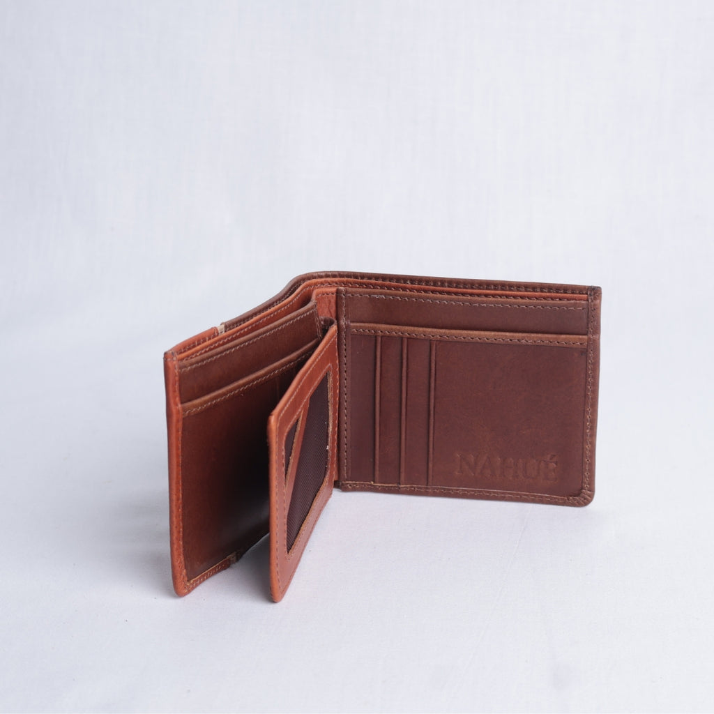 Billetera de Cuero – Café / Detalle Texturizado – Nahué