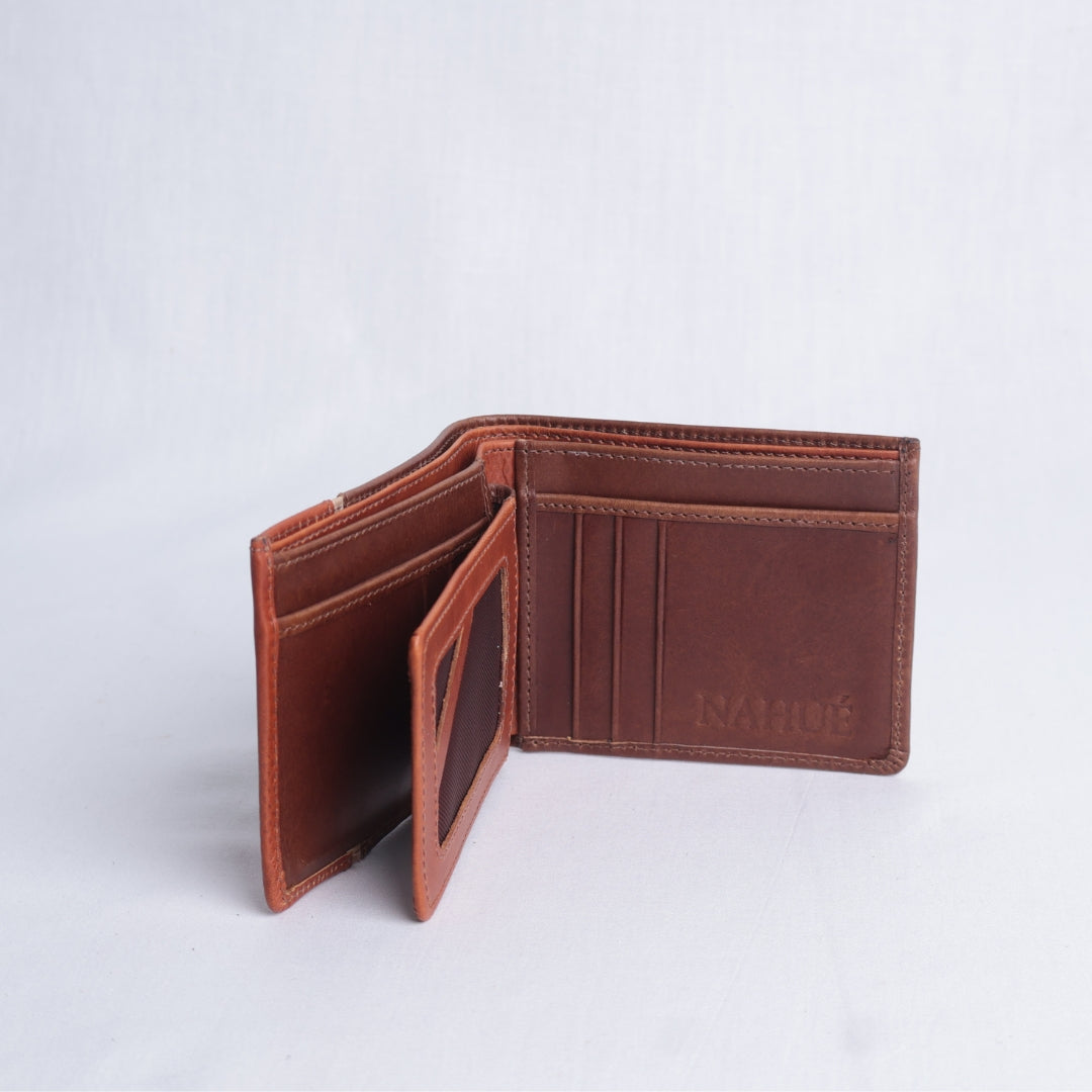 Billetera de Cuero – Café / Detalle Texturizado – Nahué