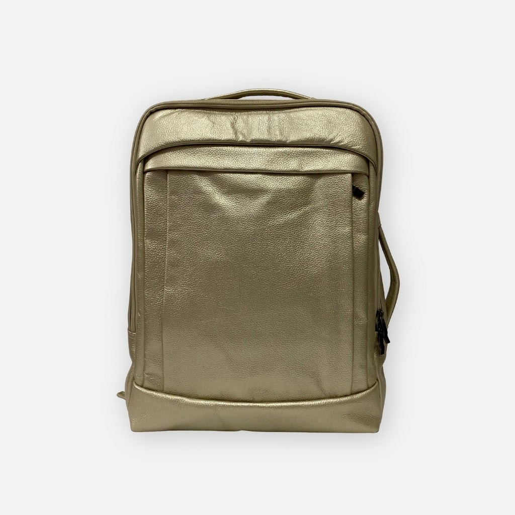 Mochila Oro Champán – Cuero Genuino