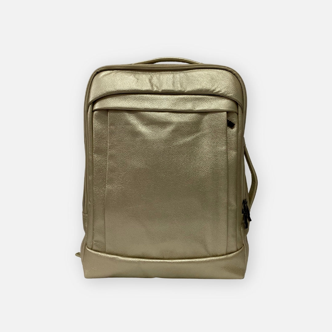 Mochila Oro Champán – Cuero Genuino