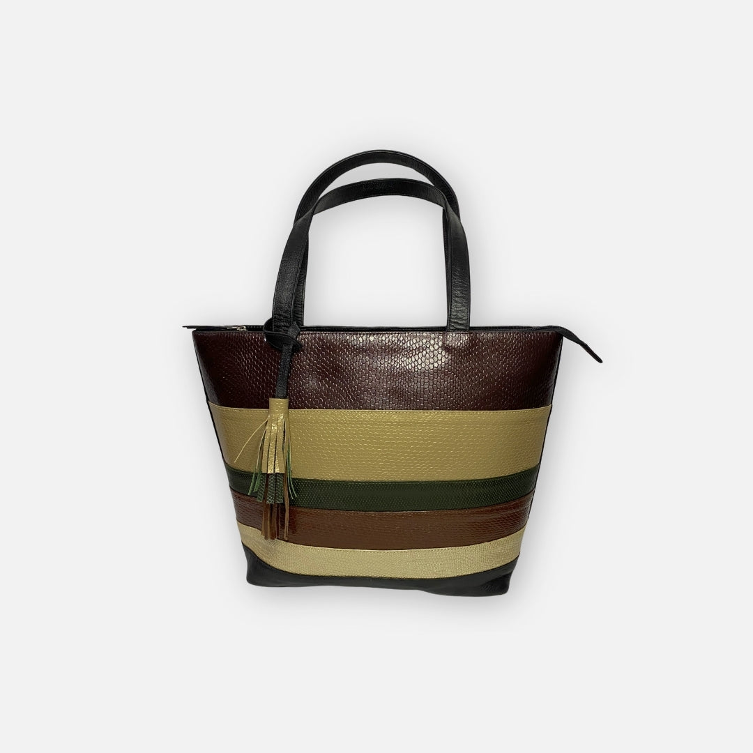 Tote Essentials Multitonos con Cierre – Cuero Genuino