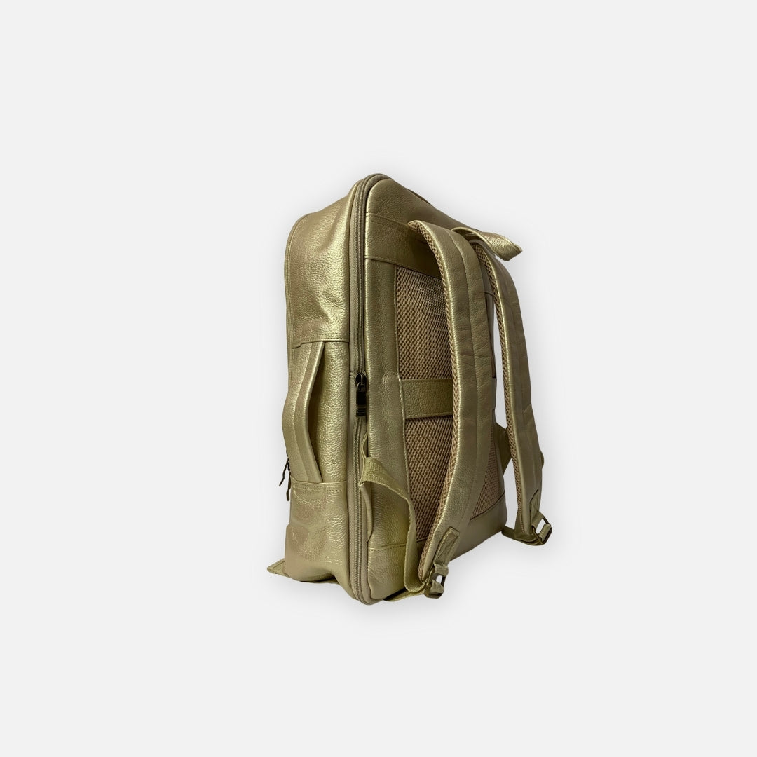 Mochila Oro Champán – Cuero Genuino