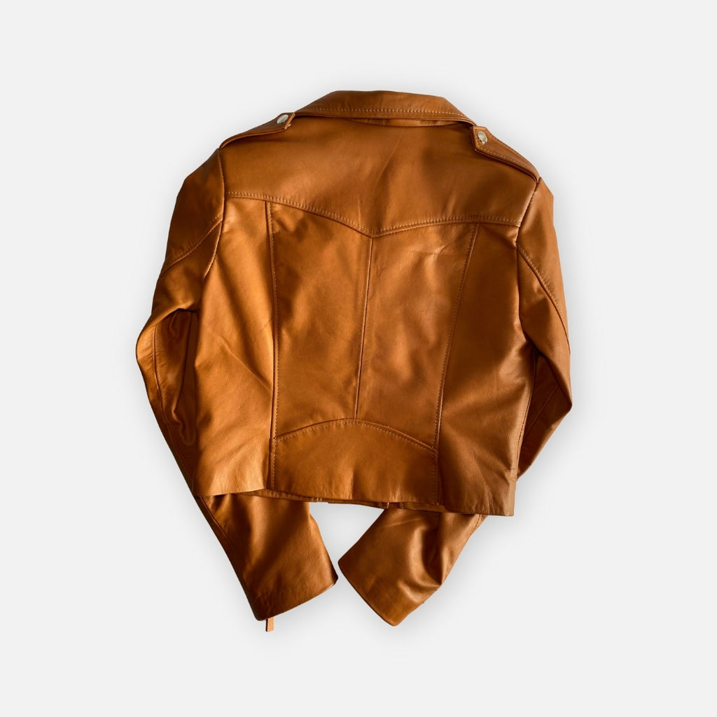 Jacket Biker Camel con broches– Talla S