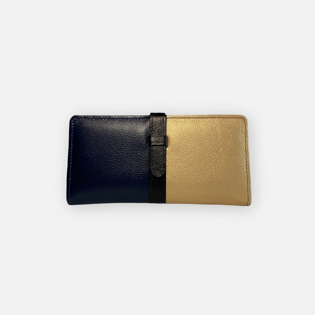 Billetera Dual Minimal Navy-Gold – Nahué