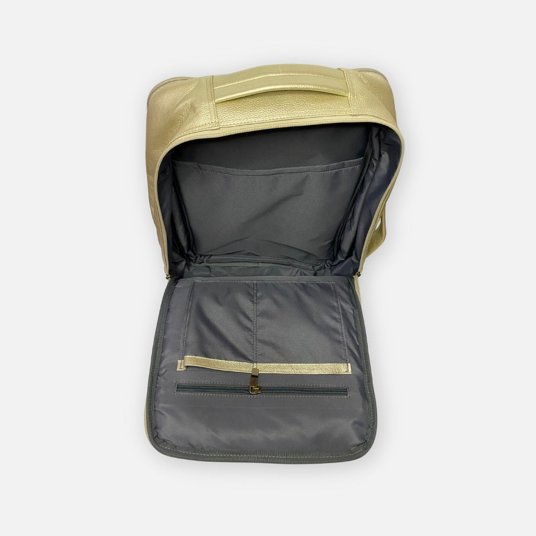 Mochila Oro Champán – Cuero Genuino