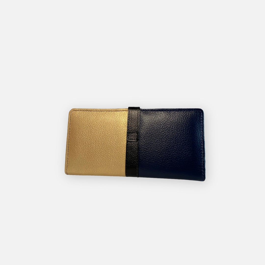 Billetera Dual Minimal Navy-Gold – Nahué