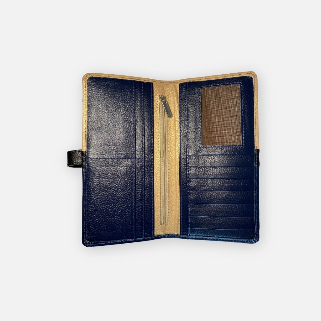 Billetera Dual Minimal Navy-Gold – Nahué
