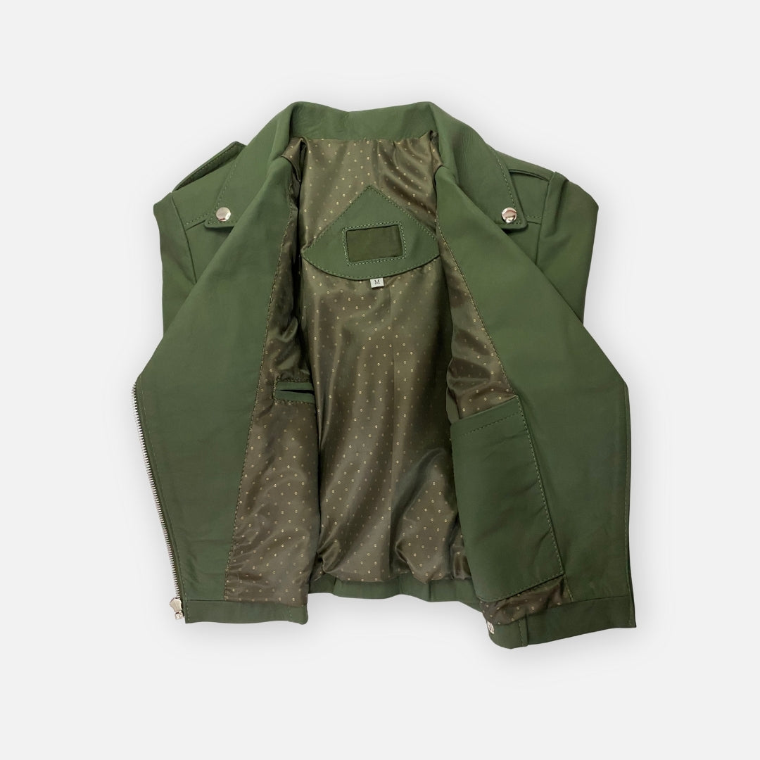 Jacket Biker Verde – Nahué Talla M