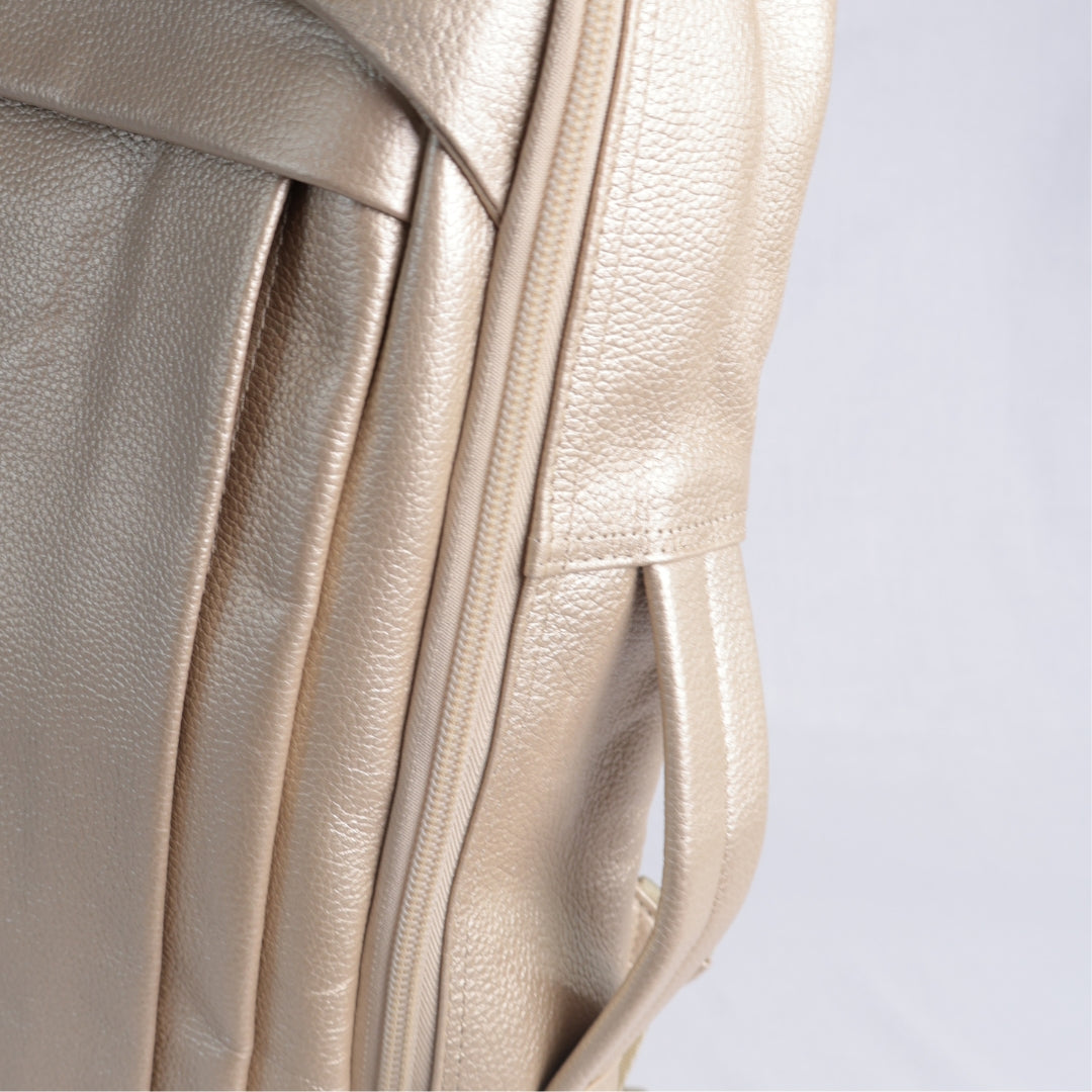 Mochila Oro Champán – Cuero Genuino