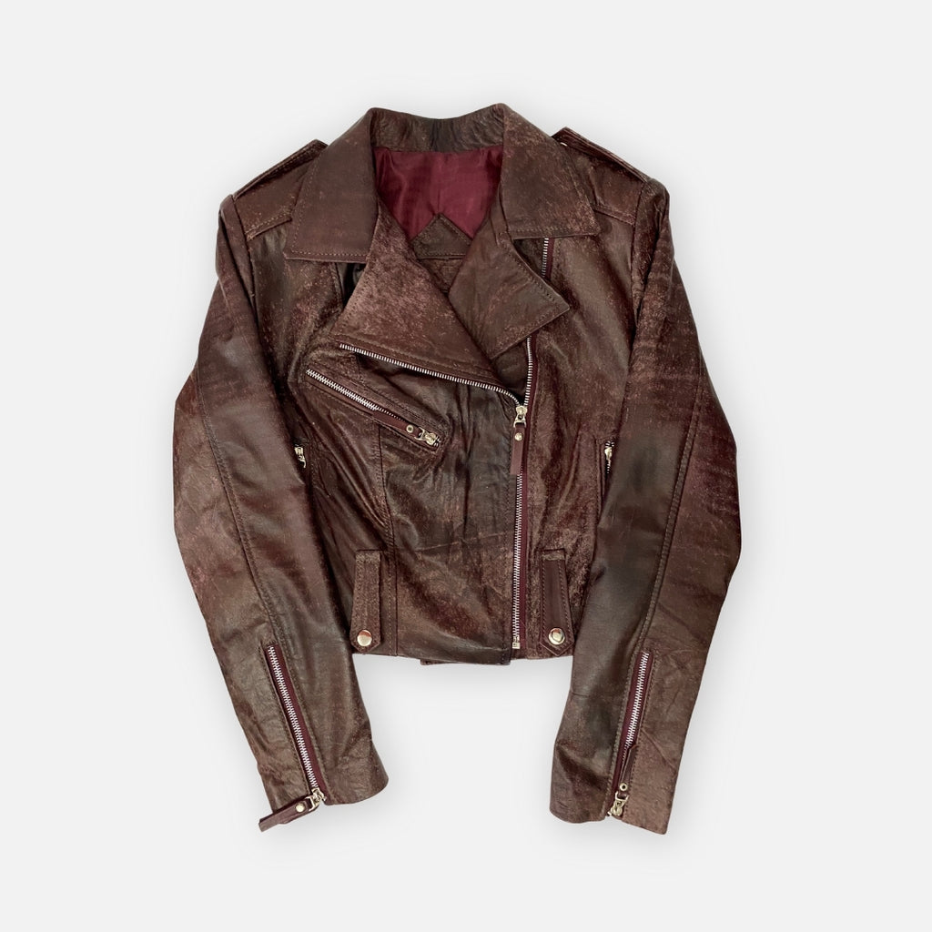 Jacket Biker Vino Envejecido – Nahué Talla M