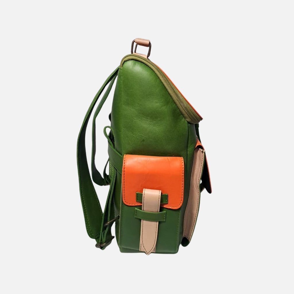 Mochila Brix - Atelier - Verde y Naranja