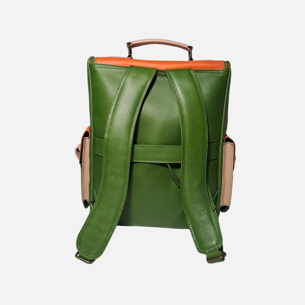 Mochila Brix - Atelier - Verde y Naranja
