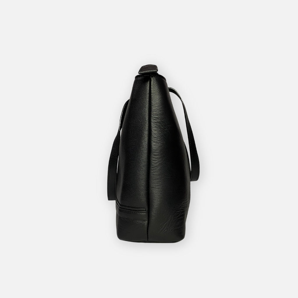 Work Tote Negro – Cuero Genuino con Cierre Completo