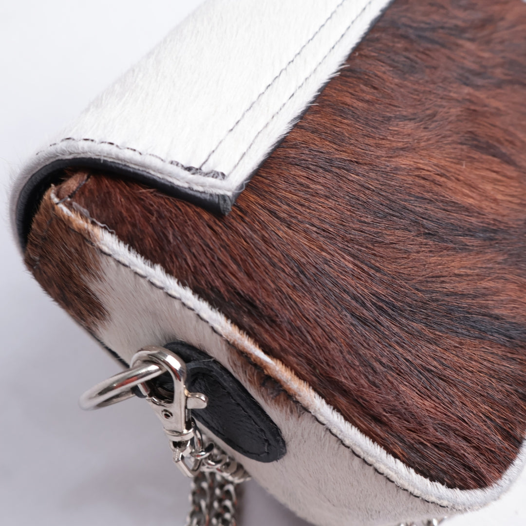 Bolso Mini Cow Print Natural – Nahué Atelier