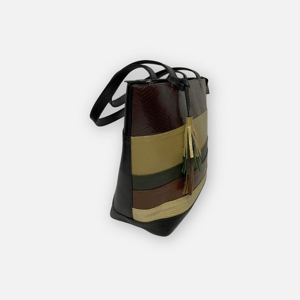 Tote Essentials Multitonos con Cierre – Cuero Genuino