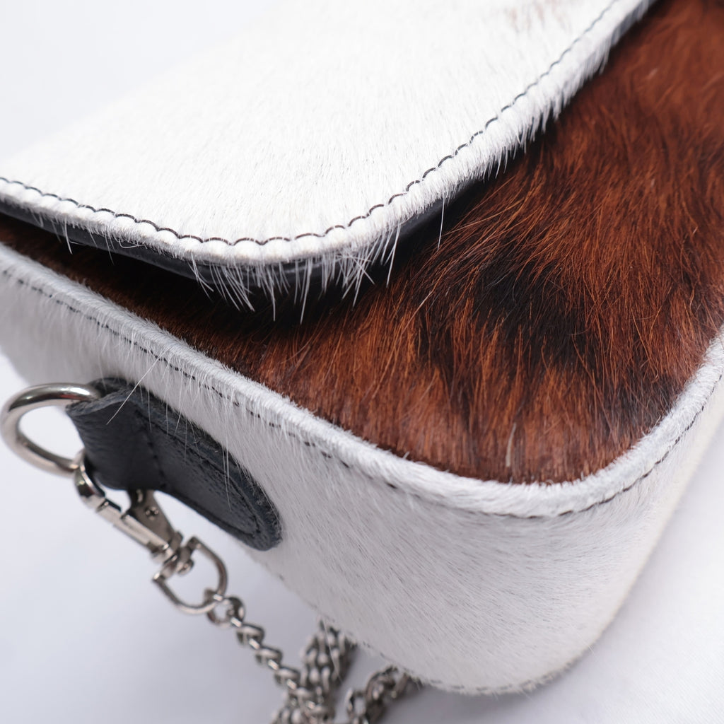 Bolso Mini Cow Print Natural – Nahué Atelier