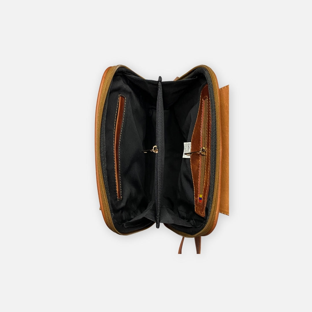 Mochila Elegance Texturizada Café – Nahué