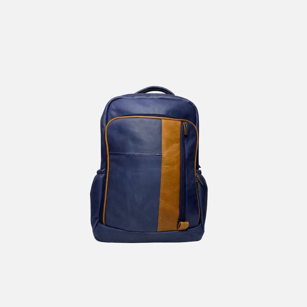 Mochila Executiva Dual-Tone Azul/Camel – Mediano