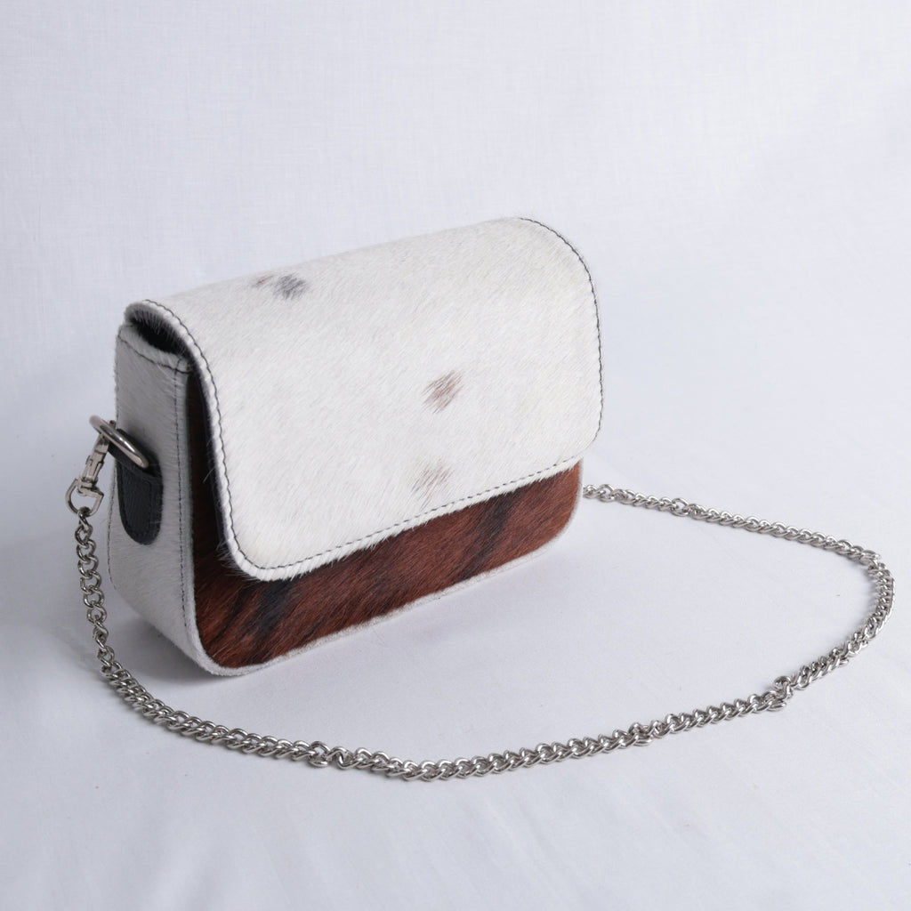Bolso Mini Cow Print Natural – Nahué Atelier