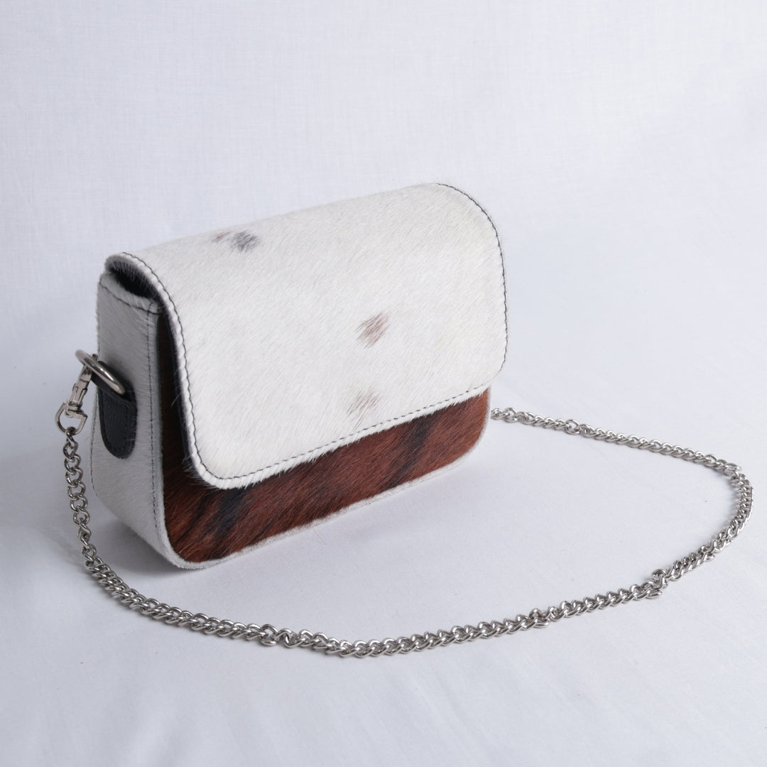 Bolso Mini Cow Print Natural – Nahué Atelier