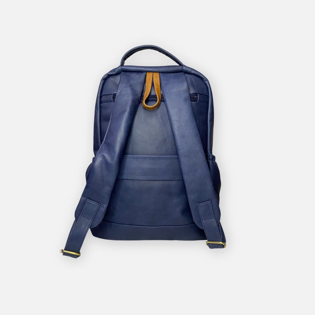 Mochila Executiva Dual-Tone Azul/Camel – Mediano