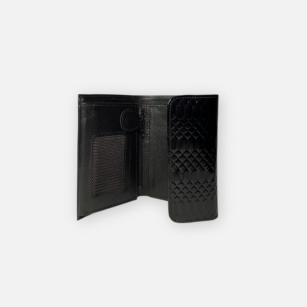 Billetera Atelier Negra – Textura Reptil Premium
