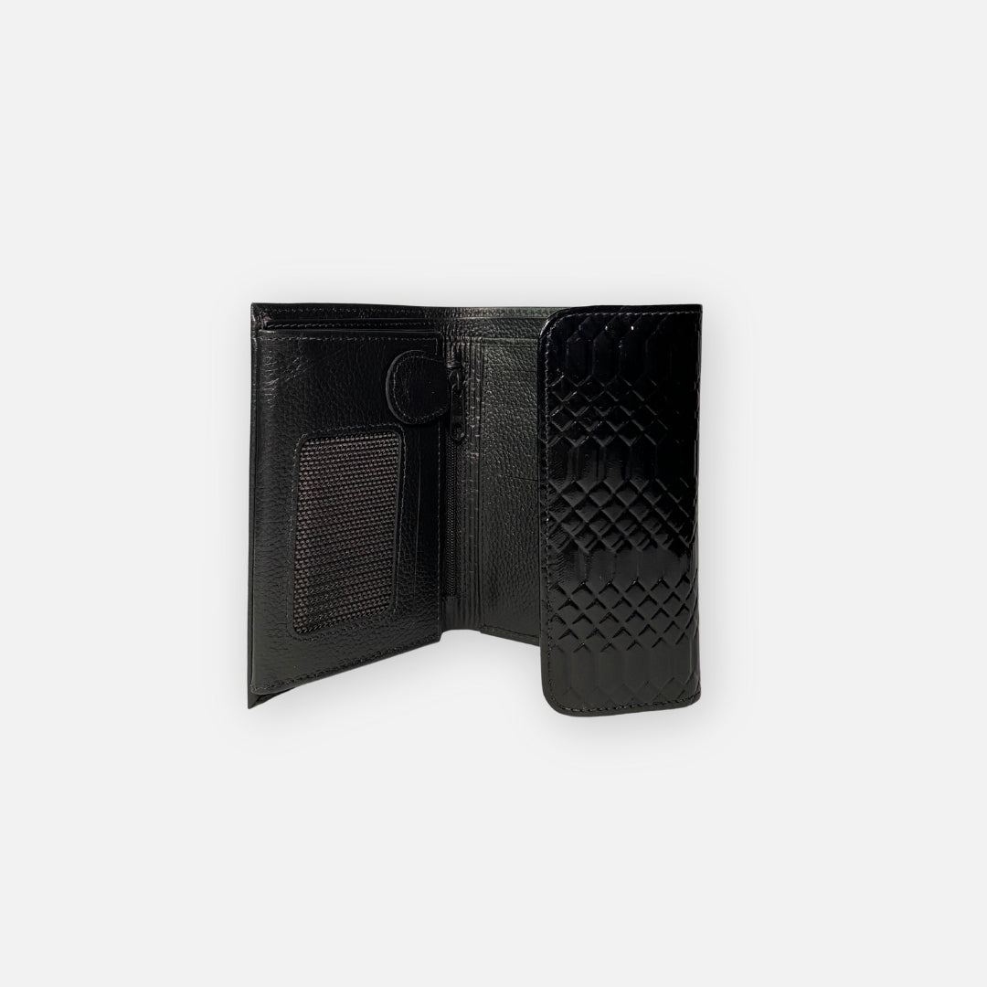 Billetera Atelier Negra – Textura Reptil Premium