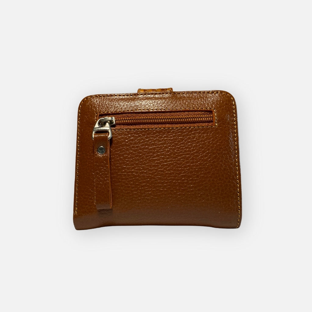 Billetera Cuero Café con Broche Texturizado – Nahué