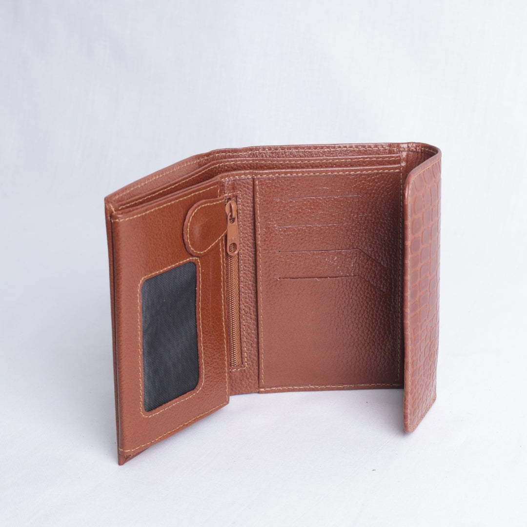 Billetera Pequeña Croco Café – Nahué Essentials