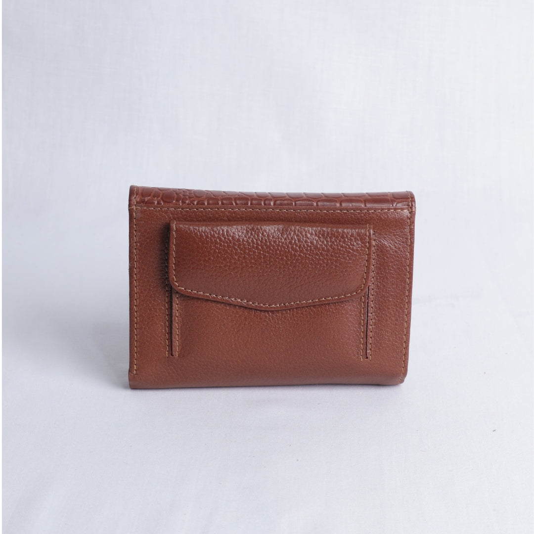 Billetera Pequeña Croco Café – Nahué Essentials
