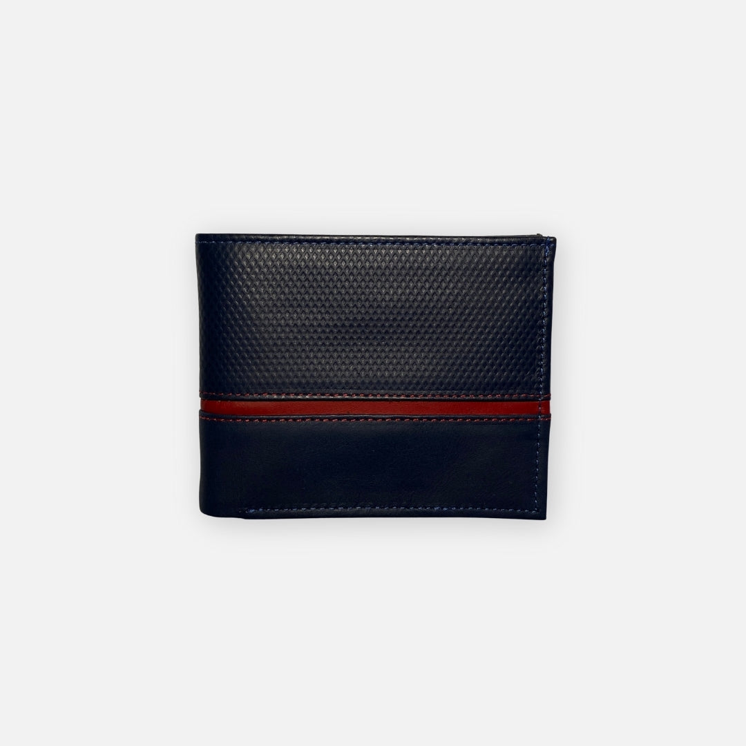 Billetera Azul franja roja Axel Nahué