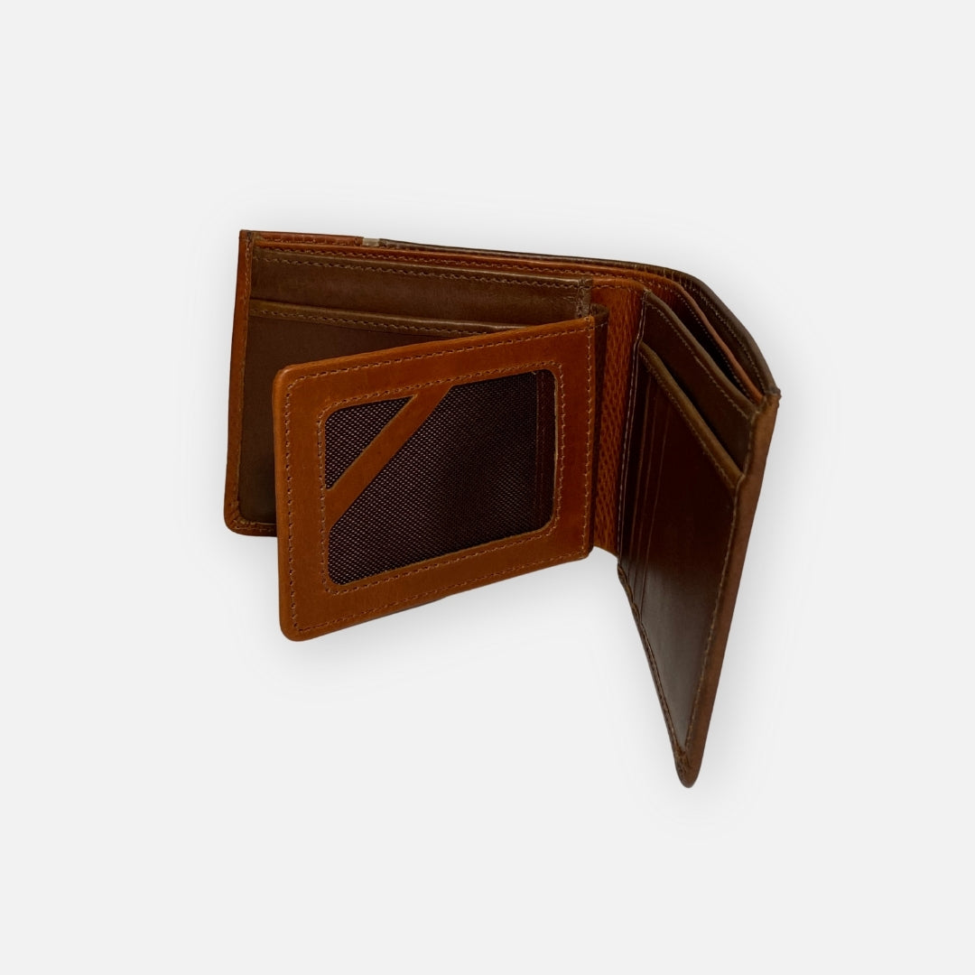 Billetera de Cuero – Café / Detalle Texturizado – Nahué