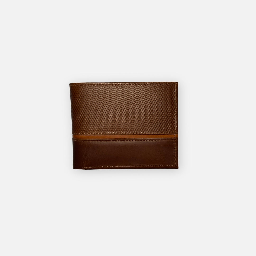 Billetera camel franja cafe Axel Nahué