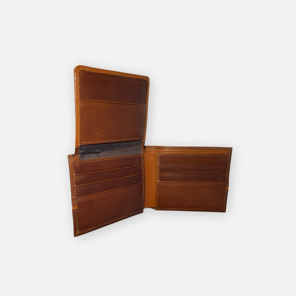 Billetera camel franja cafe Axel Nahué