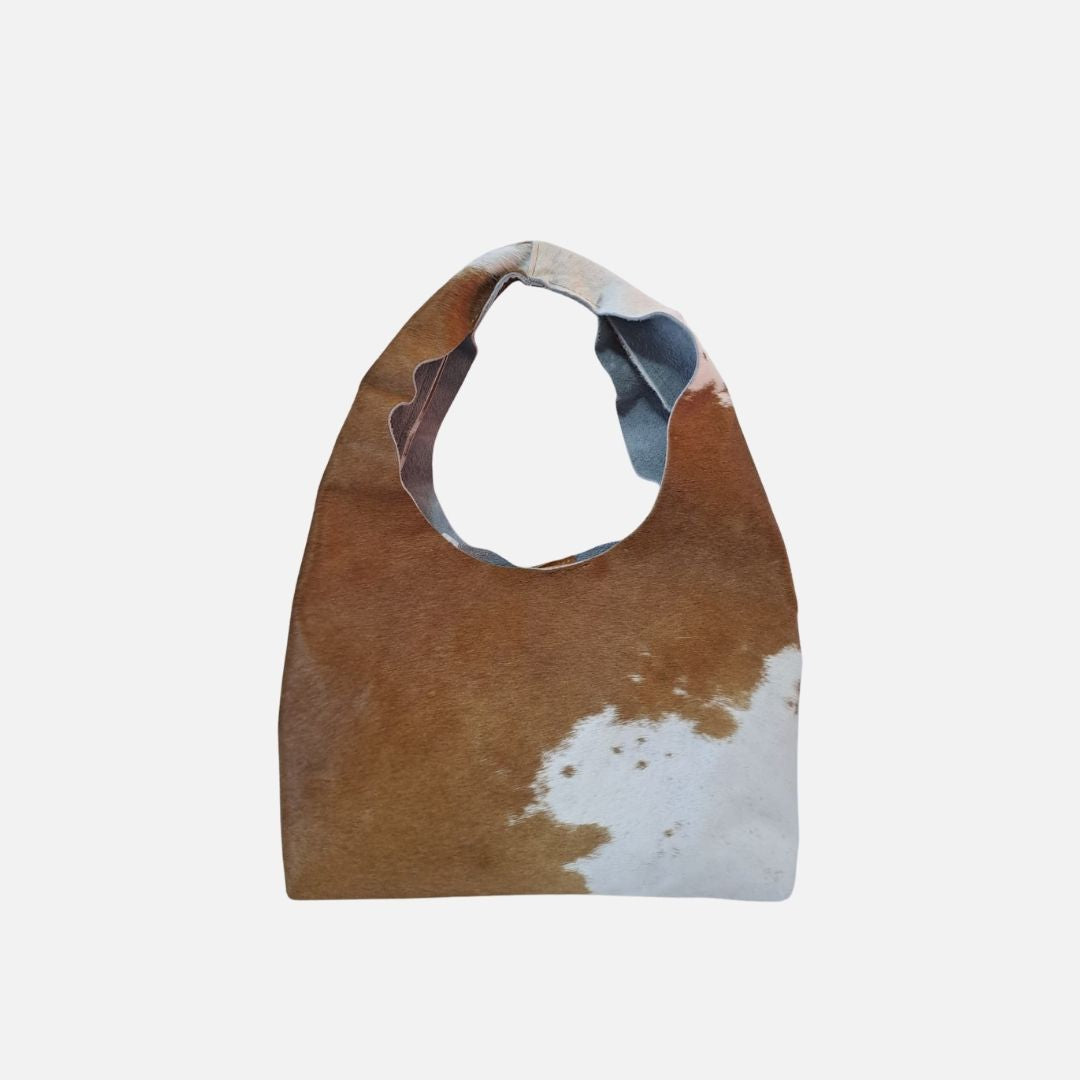 Bolso Hobo Cow Print Natural – Nahué Atelier